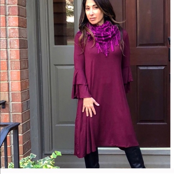 ✨LAST ONE ✨Purple layered bell sleeves dress - Picture 7 of 8